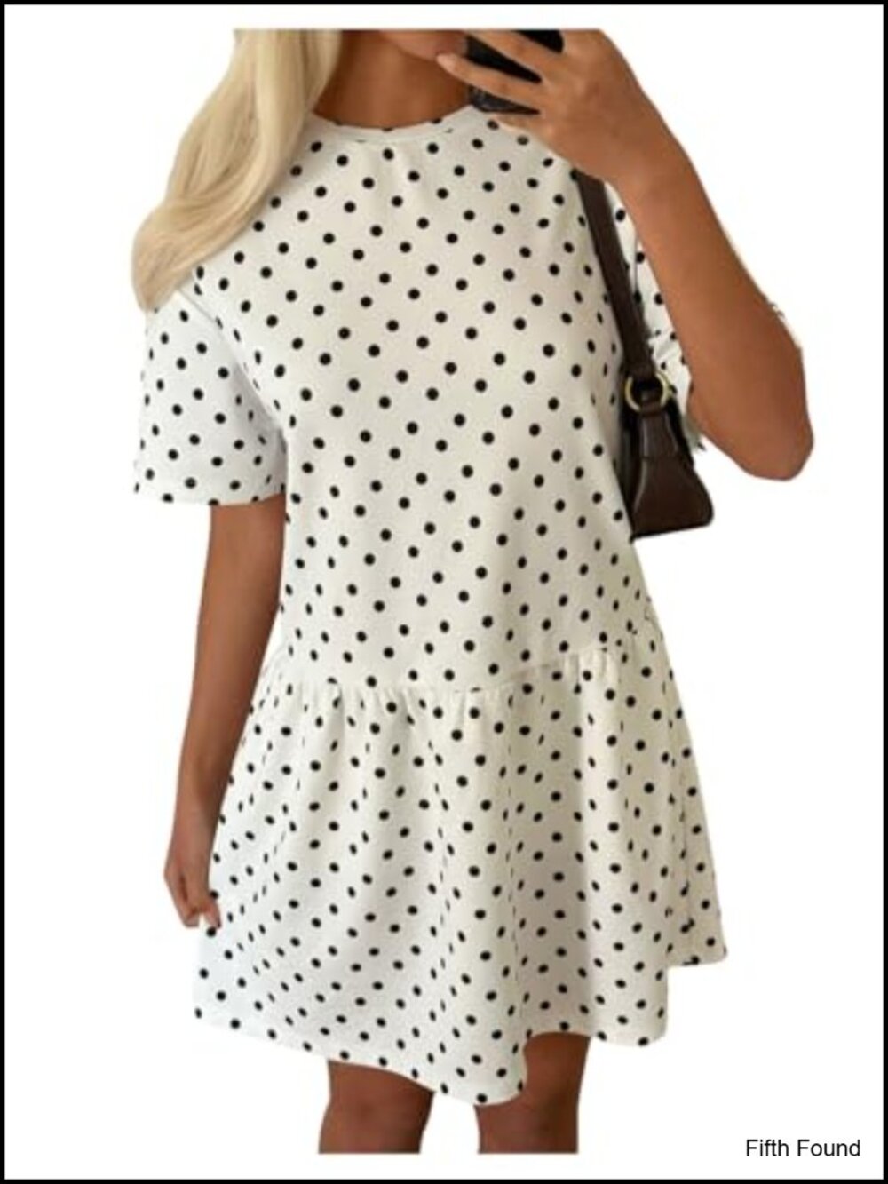 SOLY HUX Women's Summer Polka Dots Babydoll T Shirt Dress